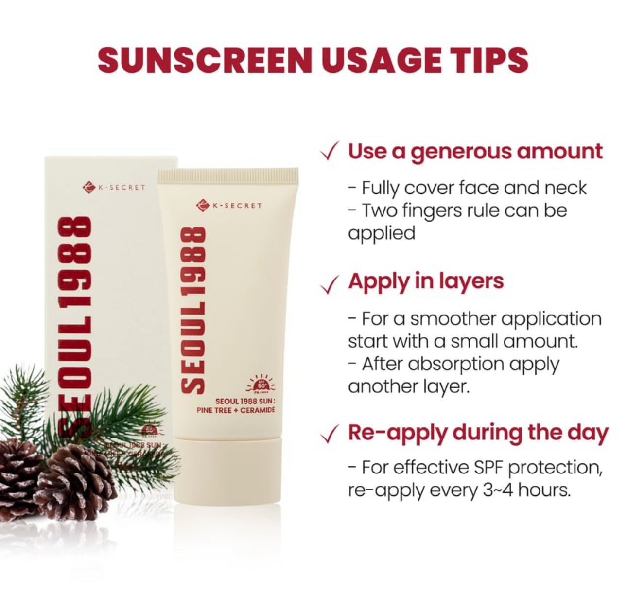 K-SECRET SEOUL1988 SUN: PINE TREE + CERAMIDE 50ml