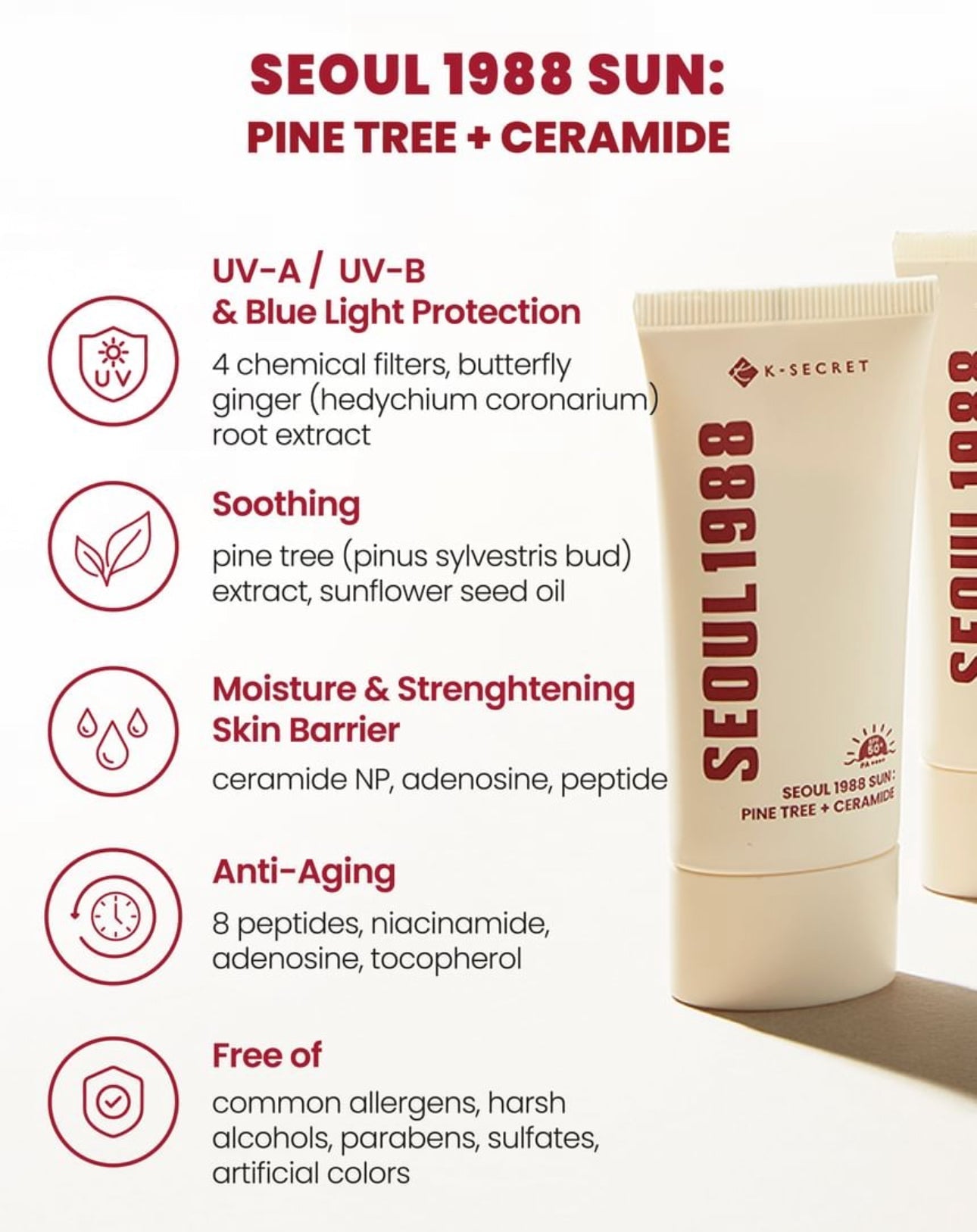 K-SECRET SEOUL1988 SUN: PINE TREE + CERAMIDE 50ml
