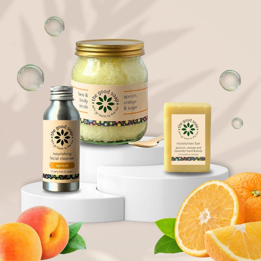 Apricot Set - Cleanser, Scrub & Moisturiser Bar