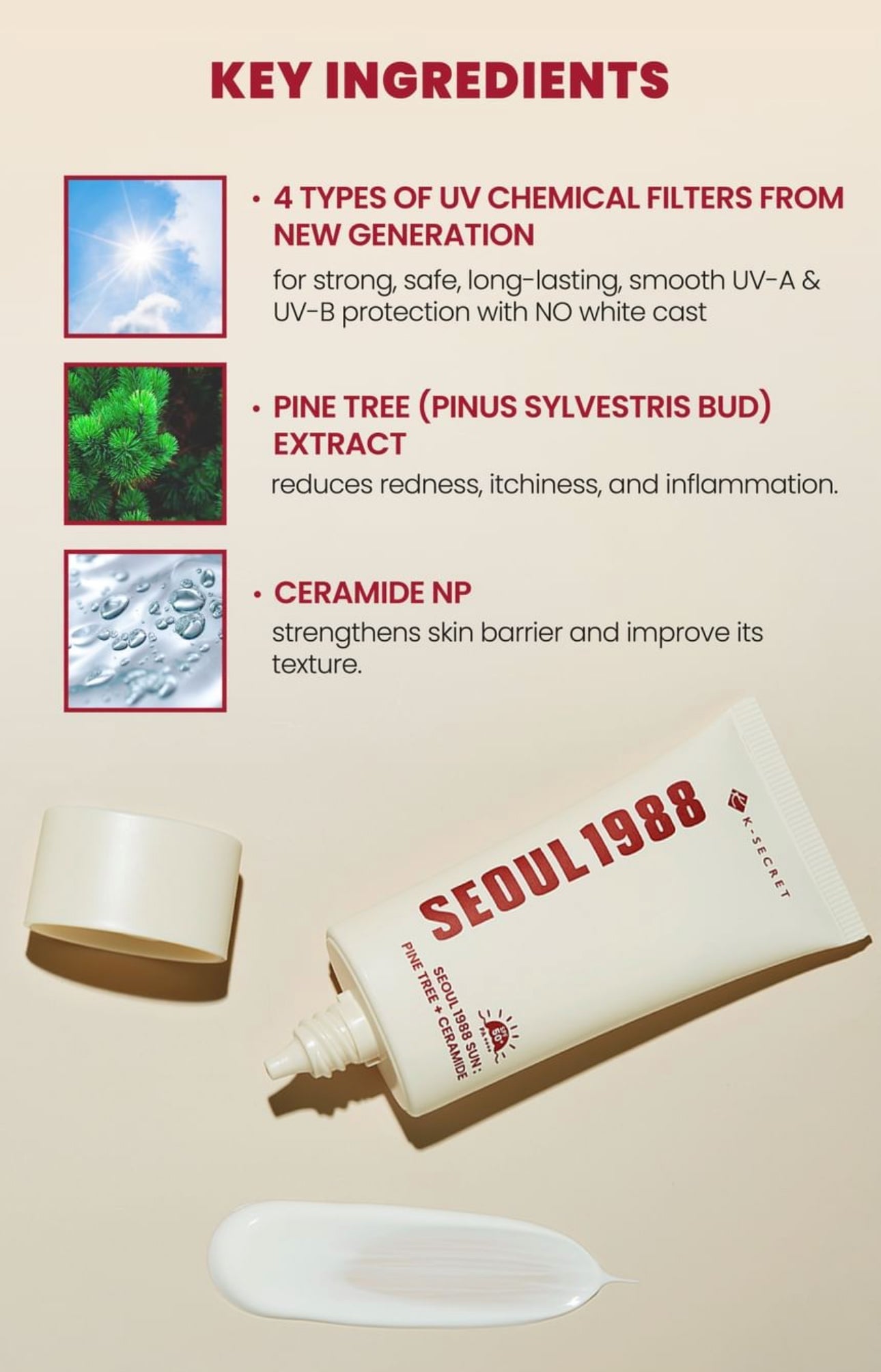 K-SECRET SEOUL1988 SUN: PINE TREE + CERAMIDE 50ml