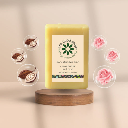 Cocoa Butter & Rose Lotion Bar – Softening Solid Moisturiser for Dry Skin