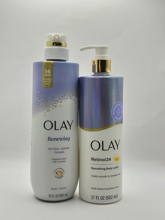 OLAY Retinol Body Lotion & Wash - 502ml & 591ml.