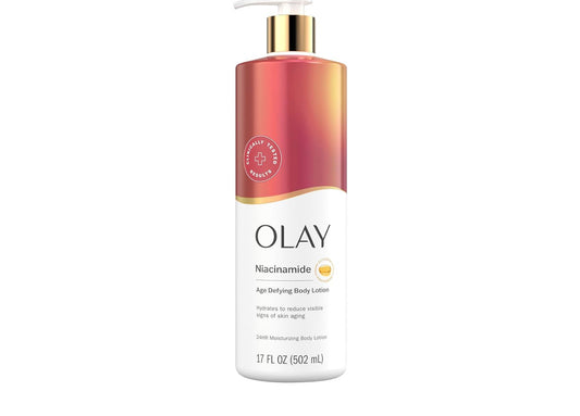 Olay Age Defying & Hydrating Body Lotion for Women with Niacinamide, 17 fl oz/502ML.